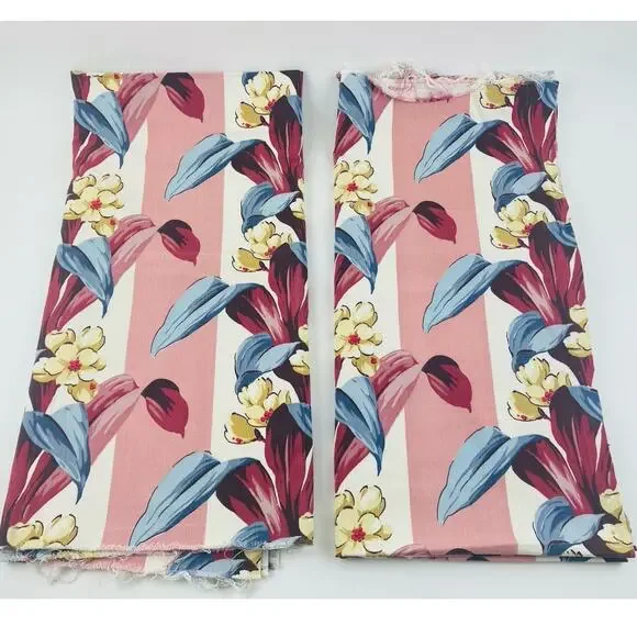 Pink Mauve Barkcloth Era Vintage Curtain Drape Upholstery Fabric Pieces 2 Magent - Picture 1 of 11